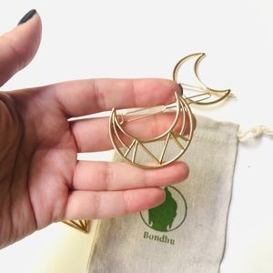 Tribal Horn Minimalist Gold Hair Pin Clip Barrette